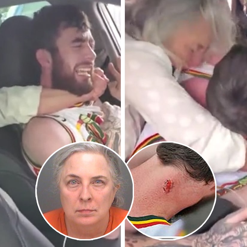 Insane Moment Sleeping Nurse Springs Up in Back of Uber and Savages Driver