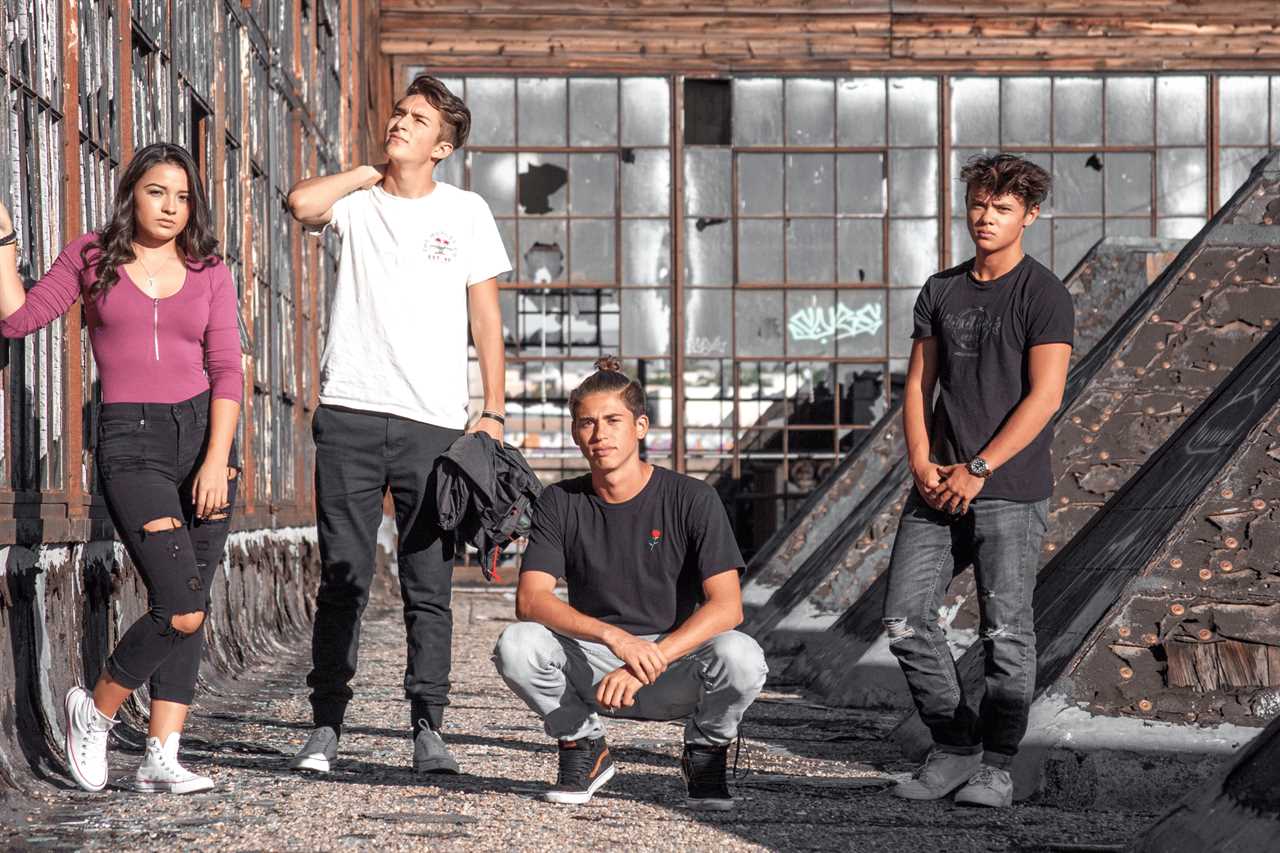 four teens posing as top gen z influencers